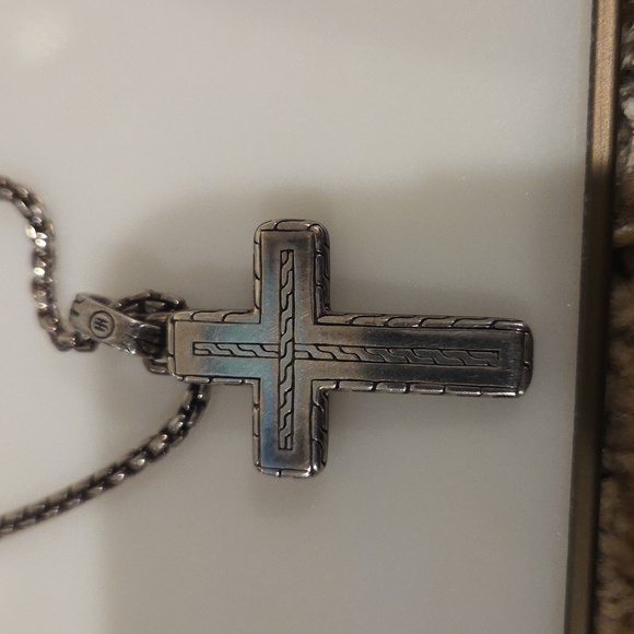 John Hardy Men's Sterling Silver Cross Pendant And 26 Inch Chain - Picture 5 of 8